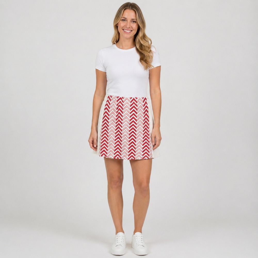 J.McLaughlin Skort XS Red Pink Chevron Golf Tennis Performance Skirt